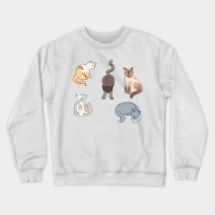 Cute Cat Sketch Pattern Crewneck Sweatshirt